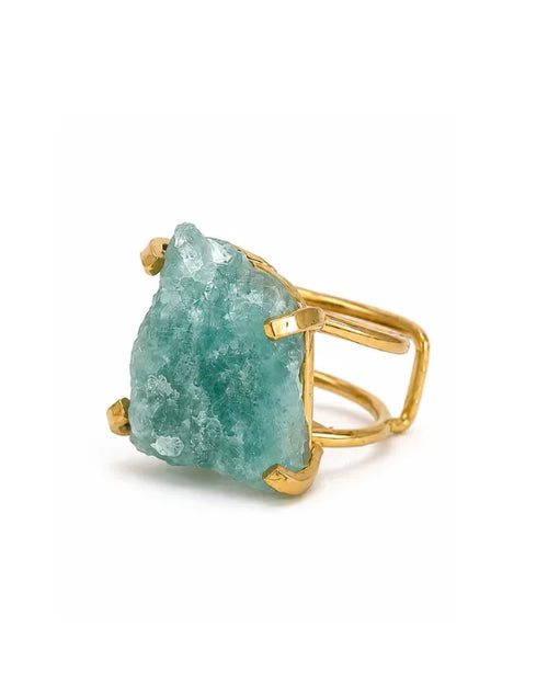 Bague Aigue-Marine — Pierre Bleu-Vert