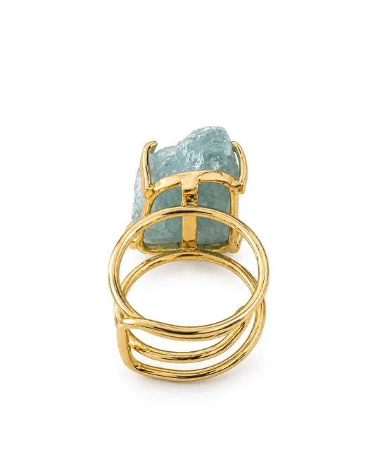 Bague Aigue-Marine — Pierre Bleu-Vert