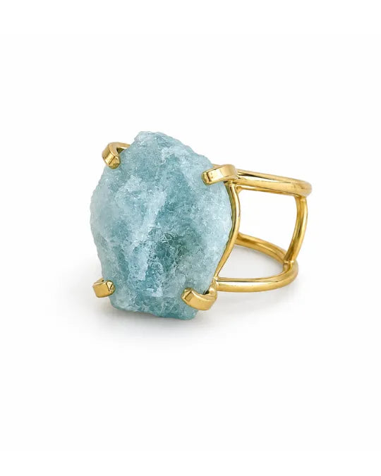 Bague Aigue-Marine — Pierre Ovale