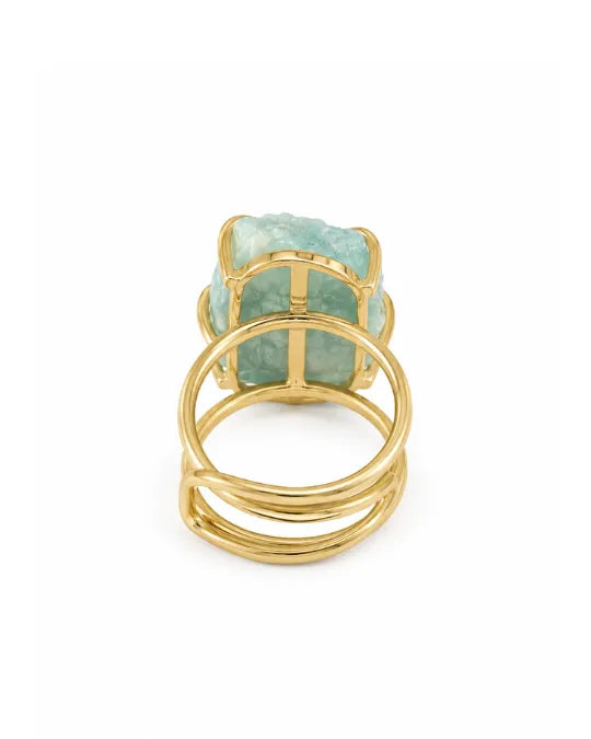 Bague Aigue-Marine — Pierre Large Pâle