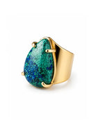 Bague Azurite — Goutte Vert Forêt
