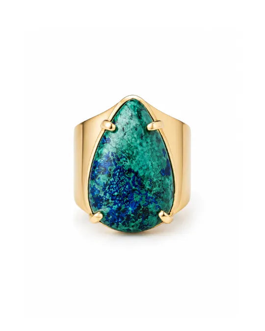 Bague Azurite — Goutte Vert Forêt