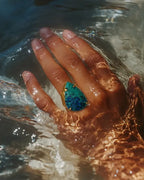 Bague Azurite — Goutte Vert Forêt