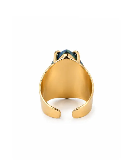 Bague Azurite — Goutte Vert Forêt