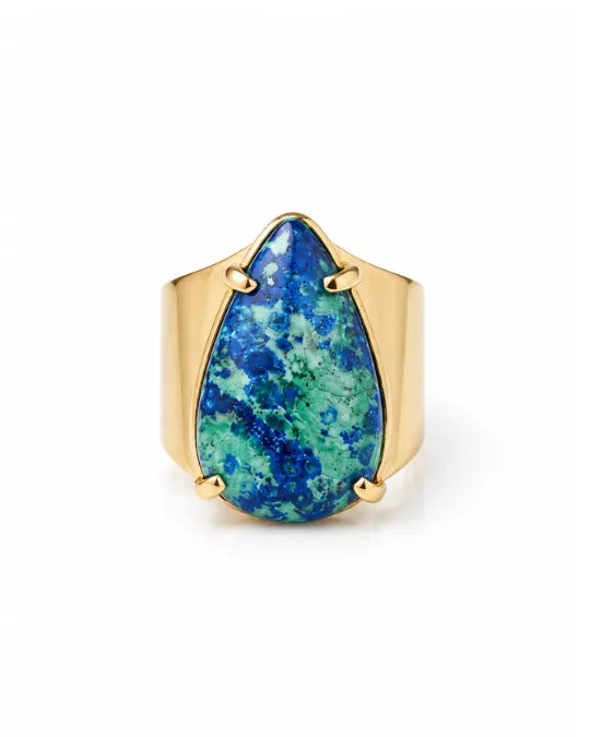 Bague Azurite — Pierre Goutte Bleu Outremer