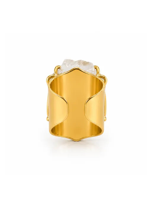 Bague Cristal de Roche — Cluster Asymétrique