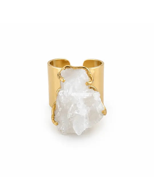 Bague Cristal de Roche — Cluster Asymétrique