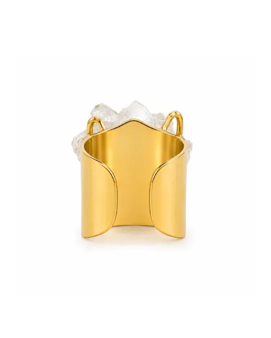 Bague Cristal de Roche — Cluster Multi-Pointes