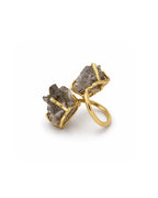 Bague Quartz Fumé — Double Pointe Élancée