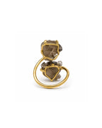Bague Quartz Fumé — Double Pointe Élancée