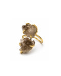 Bague Quartz Fumé — Double Pointe Élancée