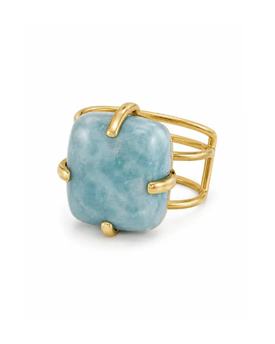 Bague Larimar — Carré Arrondi