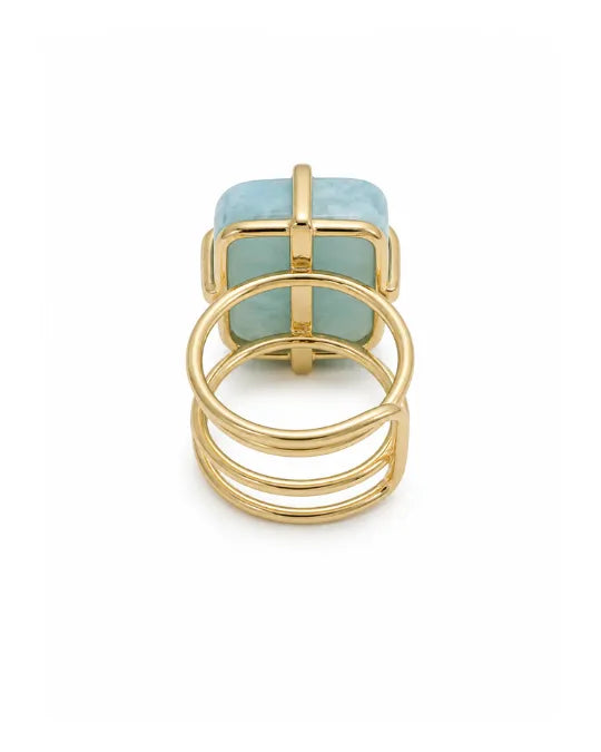 Bague Larimar — Carré Arrondi