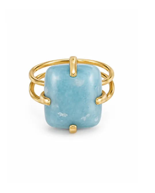 Bague Larimar — Carré Arrondi