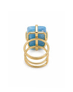 Bague Larimar — Pierre Rectangle