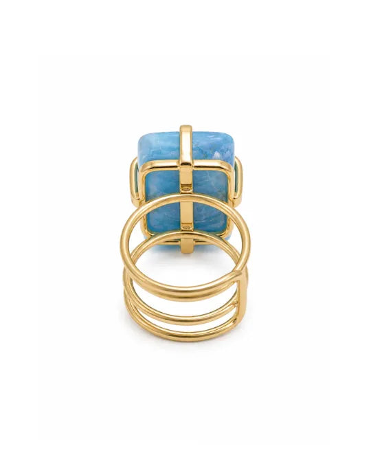 Bague Larimar — Pierre Rectangle