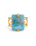 Bague Larimar — Pierre Rectangle