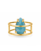 Bague Larimar — Goutte Allongée