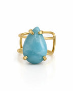 Bague Larimar — Goutte Allongée