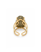 Bague Pyrite — Cluster Triangulaire