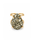 Bague Pyrite — Cluster Triangulaire