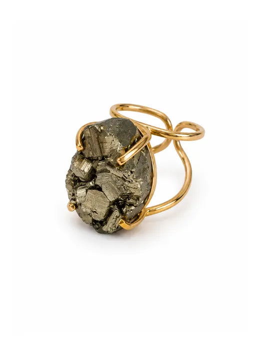 Bague Pyrite — Cluster Dense