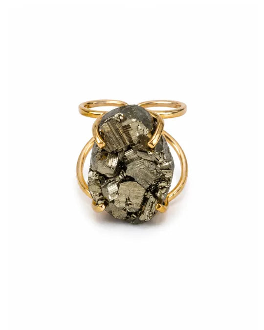 Bague Pyrite — Cluster Dense