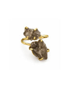 Bague Quartz Fumé — Double Pierre Compacte